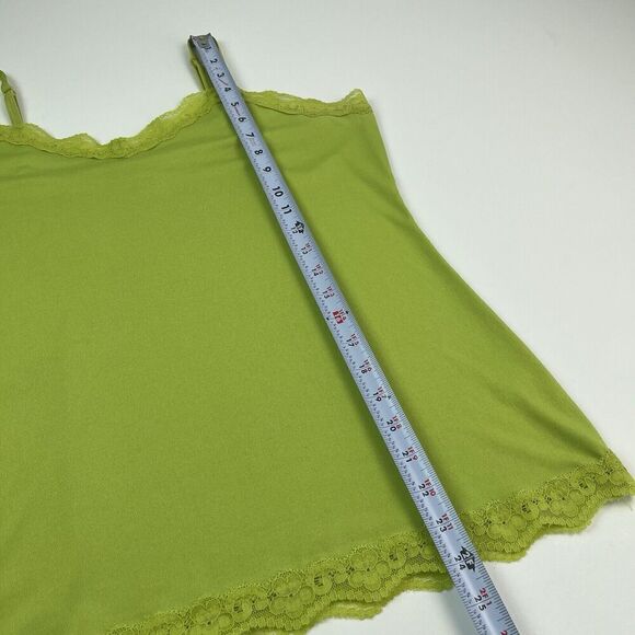 Fashion Bug Y2K Lace Trim Tank Top Cami Sz XL Green Vtg 90s Coquette Grunge - Picture 6 of 12
